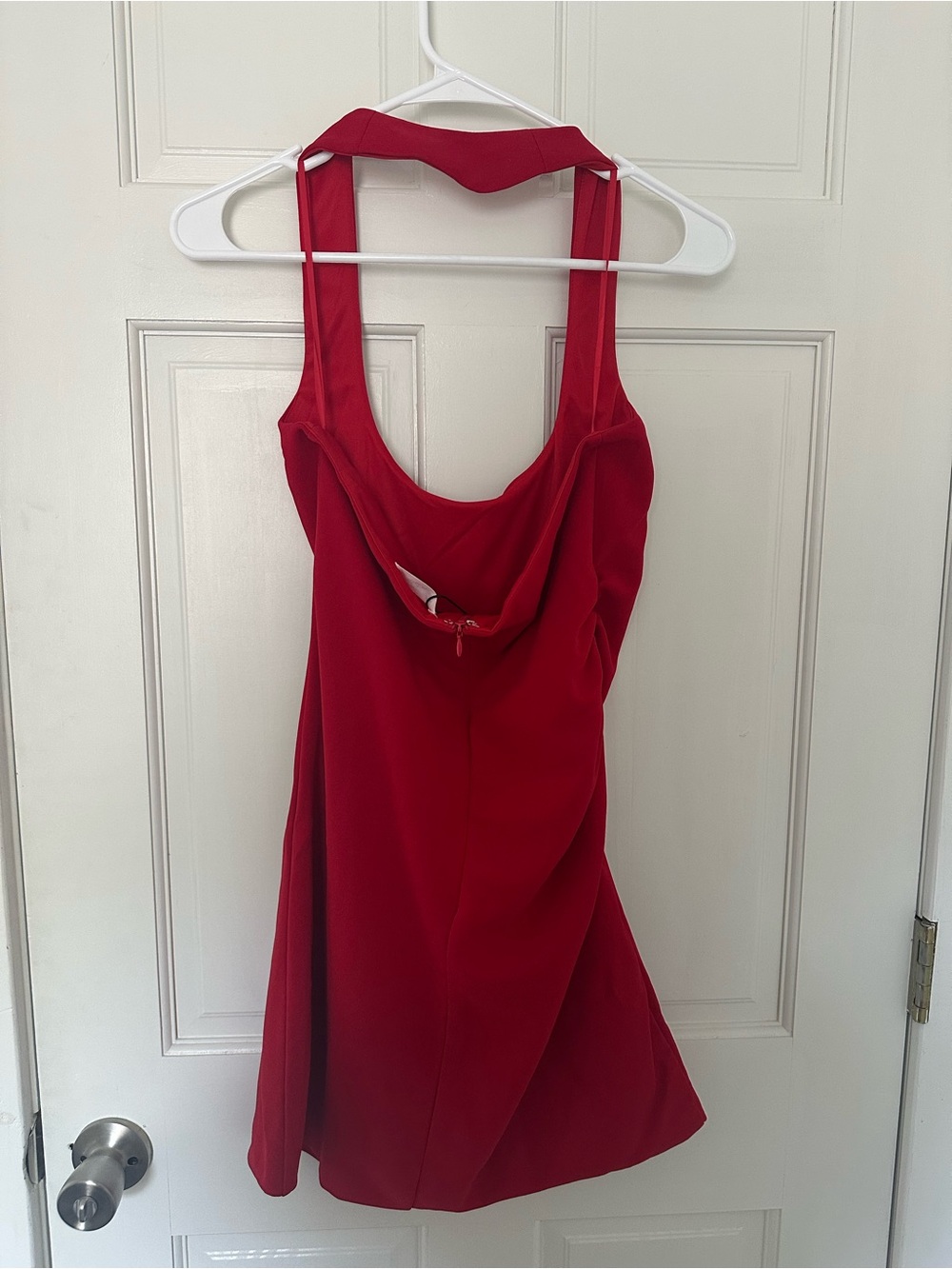 NWT Showpo Lucinda Mini Dress Scoop Neck Ruched Bodycon Dress Red size 8 - Picture 4 of 5